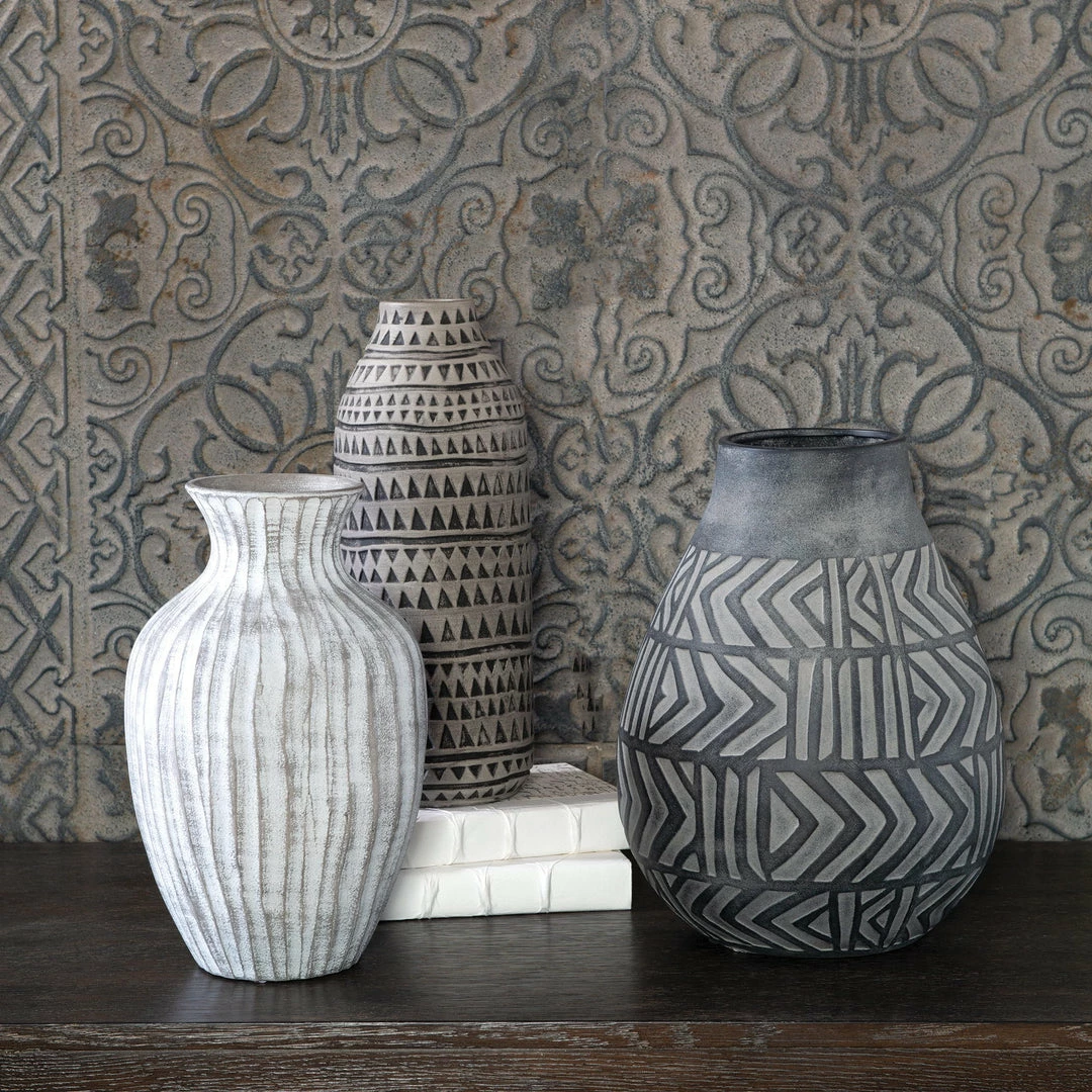 Outlet โจ Uttermost Natchez Geometric Vases, S/3 Table Decor ๐ 5 Uttermost Natchez Geometric Vases, S/3 Table Decor