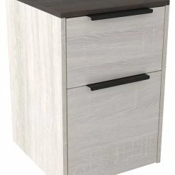 Ashley Furniture Dorrinson - White / Black / Gray - File Cabinet