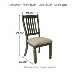 Ashley Furniture Tyler - Black/grayish Brown - Dining Uph Side Chair (2/cn) - Slatback