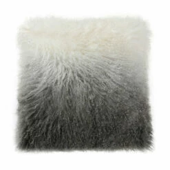 Moe's Home Collection Lamb Fur Pillow Light Grey Spectrum Accessories
