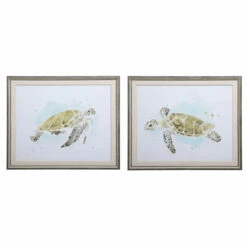 Uttermost Sea Turtle Study Watercolor Prints, S/2