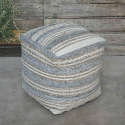 Uttermost Mesick Handwoven Gray Pouf