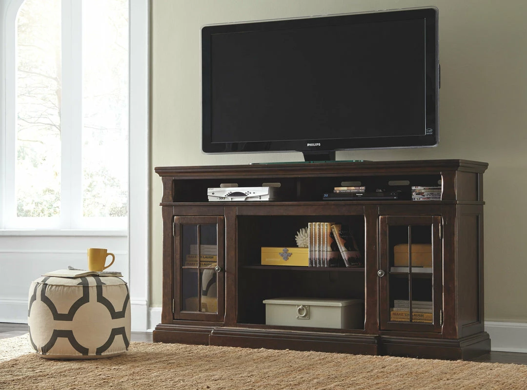 Buy 🎁 Ashley Furniture Roddinton - Dark Brown - Xl Tv Stand W/fireplace Option ❤️ 13 Ashley Furniture Roddinton - Dark Brown - Xl Tv Stand W/fireplace Option