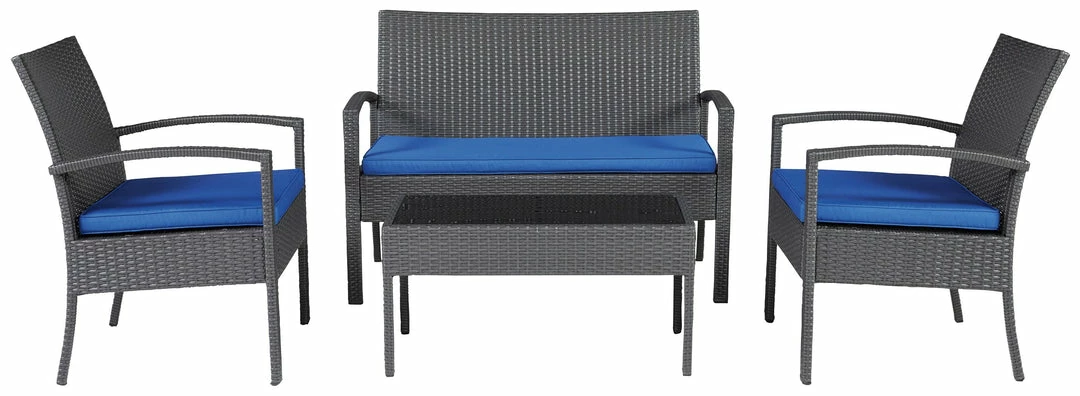 Best deal 😀 Signature Design By Ashley® Outdoor Sets Alina - Gray/blue - Love/chairs/table Set (4/cn) 🧨 3 Signature Design By Ashley® Outdoor Sets Alina - Gray/blue - Love/chairs/table Set (4/cn)
