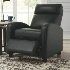 Ashley Furniture Reclining Furniture Declo - Black - Low Leg Recliner