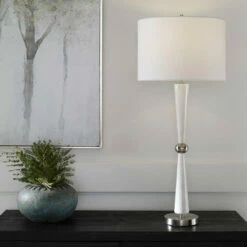 Accessories Uttermost Hourglass White Table Lamp