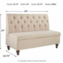Ashley Furniture Gwendale - Light Beige - Storage Bench