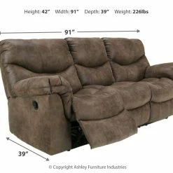 Ashley Furniture Alzena - Gunsmoke - Reclining Sofa