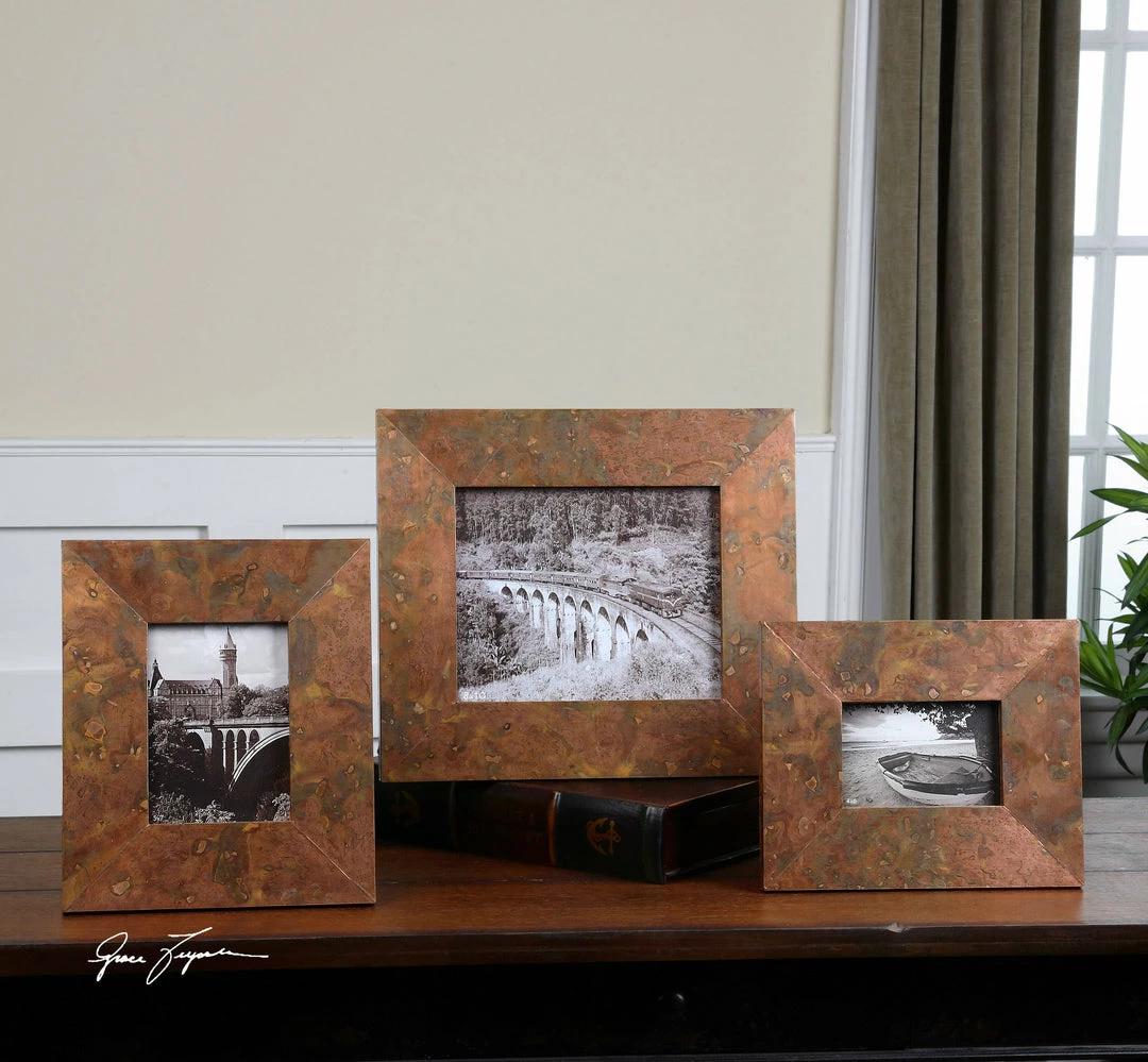 Buy 😉 Uttermost Ambrosia Copper Photo Frames S/3 Accessories ✨ 4 Uttermost Ambrosia Copper Photo Frames S/3 Accessories
