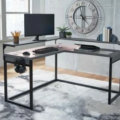 Hot Sale 🛒 Signature Design By Ashley® Desks Lynxtyn - Black / Gray - L-desk 🥰 21 Signature Design By Ashley® Desks Lynxtyn - Black / Gray - L-desk