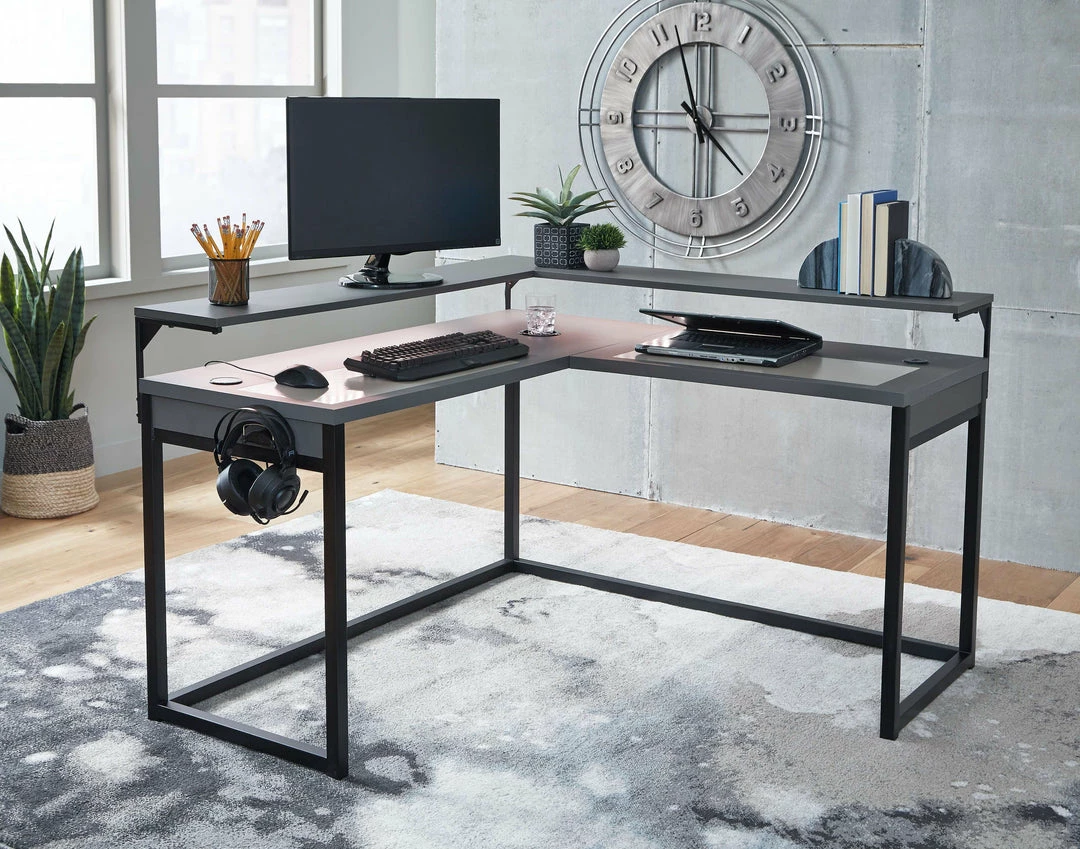 Hot Sale 🛒 Signature Design By Ashley® Desks Lynxtyn - Black / Gray - L-desk 🥰 8 Signature Design By Ashley® Desks Lynxtyn - Black / Gray - L-desk