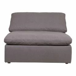 Moe's Home Collection Sectional Pieces Clay Slipper Chair Livesmart Fabric Light Grey