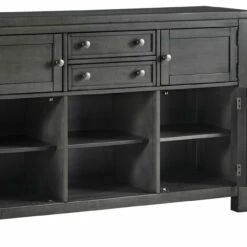 Outlet 🔥 Signature Design By Ashley® Myshanna - Dark Gray - 8 Pc. - Counter Extension Table, 6 Barstools, Server 🎉 12 Signature Design By Ashley® Myshanna - Dark Gray - 8 Pc. - Counter Extension Table, 6 Barstools, Server