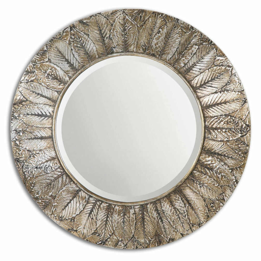 Best deal 💯 Uttermost Foliage Round Silver Leaf Mirror Accessories 🥰 3 Uttermost Foliage Round Silver Leaf Mirror Accessories
