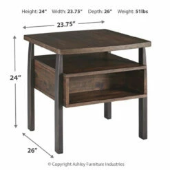 Ashley Furniture Tables Vailbry - Brown Dark - Rectangular End Table