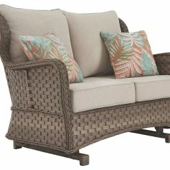 Ashley Furniture Clear Ridge - Light Brown - Loveseat Glider W/cushion Loveseats