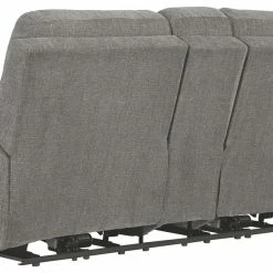 Ashley Furniture Reclining Furniture Mouttrie - Smoke - Pwr Rec Loveseat/con/adj Hdrst