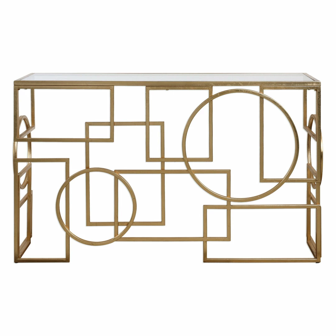 Best Sale 🌟 Tables Uttermost Metria Gold Console Table 🧨 3 Tables Uttermost Metria Gold Console Table
