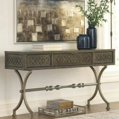 Ashley Furniture Tables Quinnland - Antique Black - Console Sofa Table