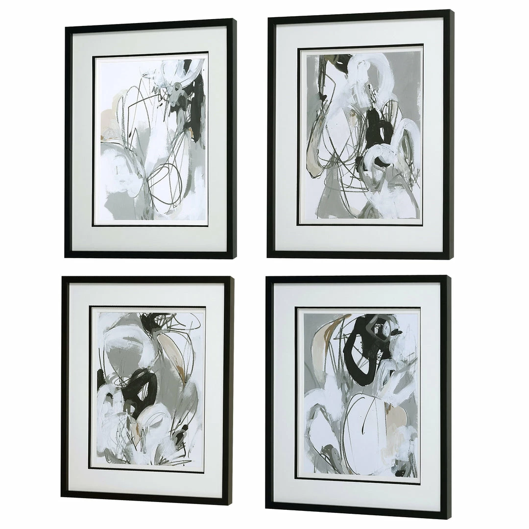 Cheapest 🎉 Uttermost Tangled Threads Abstract Framed Prints, S/4 💯 5 Uttermost Tangled Threads Abstract Framed Prints, S/4