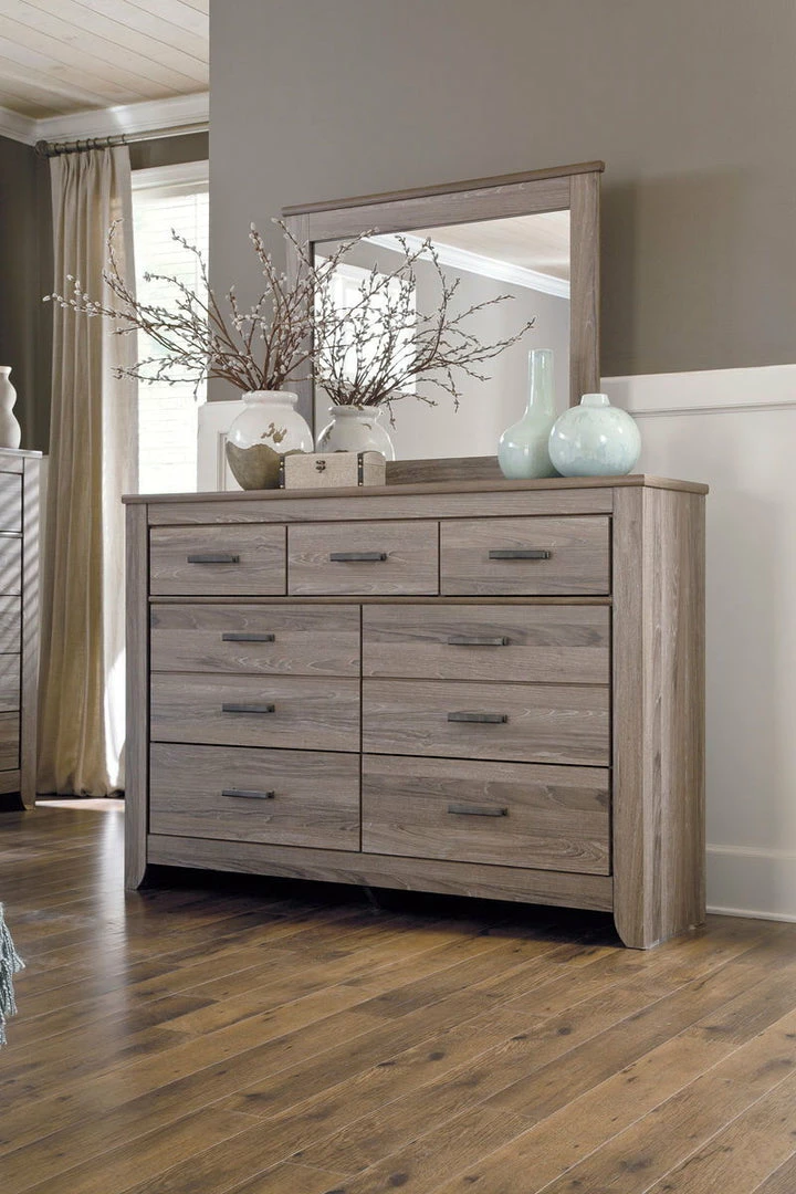 New 👏 Signature Design By Ashley® Zelen - Warm Gray - 👗 Dresser, Mirror, / Panel Headboard 🎁 5 Signature Design By Ashley® Zelen - Warm Gray - Dresser, Mirror, / Panel Headboard