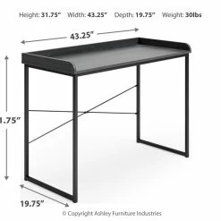 Ashley Furniture Yarlow - Black - Home Office Desk - Crossback Desks