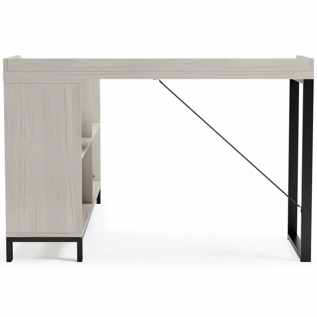 Best Sale ✨ Signature Design By Ashley® Bayflynn - White/black - L-desk Desks ✨ 8 Signature Design By Ashley® Bayflynn - White/black - L-desk Desks