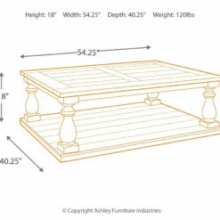 Ashley Furniture Mallacar - Black - Rectangular Cocktail Table