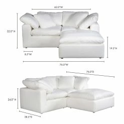 Moe's Home Collection Sectionals Terra Condo Nook Modular Sectional Livesmart Fabric Cream