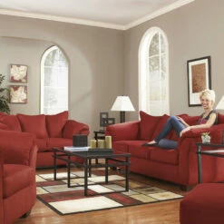 Signature Design By Ashley® Darcy - Salsa - 4 Pc. - Sofa, Loveseat, Chair, Ottoman Living Room Sets