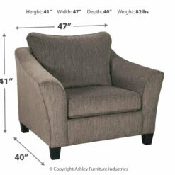 Ashley Furniture Chairs Nemoli - Slate - Chair And A Half