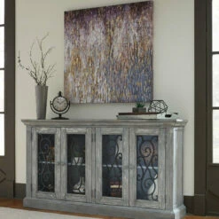 Ashley Furniture Mirimyn - Antique Gray - Accent Cabinet - Rustic Finish