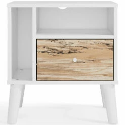 Ashley Furniture Nightstands Piperton - Brown / White - One Drawer Night Stand