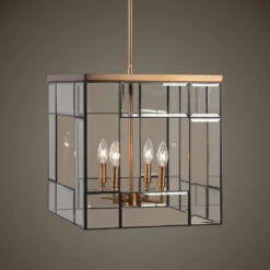 Accessories Uttermost Romilly 4 Light Antique Brass Pendant