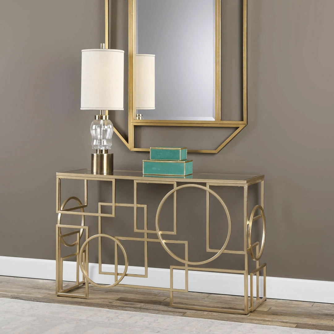 Best Sale 🌟 Tables Uttermost Metria Gold Console Table 🧨 5 Tables Uttermost Metria Gold Console Table