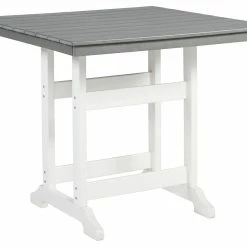 Ashley Furniture Tables Transville - Gray/white - Square Counter Tbl W/umb Opt