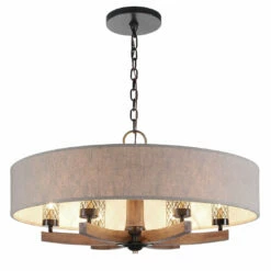 Accessories Uttermost Woodall 6 Light Drum Chandelier