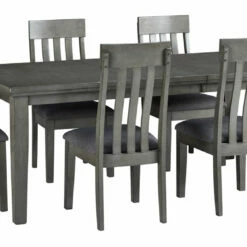 Signature Design By Ashley® Hallanden - Dark Gray - 8 Pc. - Extension Table, 6 Side Chairs, Server