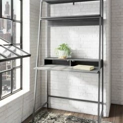 Ashley Furniture Yarlow - Black - Home Office Desk And Shelf