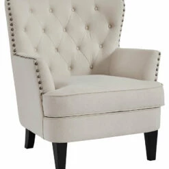 Ashley Furniture Romansque - Beige - Accent Chair - Gunmetal Finish Chairs