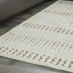Promo 🎉 Signature Design By Ashley® Vallcherr - Ivory/brown - Medium Rug Accessories 😀 7 Signature Design By Ashley® Vallcherr - Ivory/brown - Medium Rug Accessories