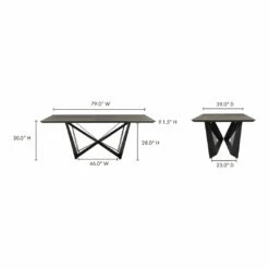 Moe's Home Collection Brolio Dining Table Charcoal Tables