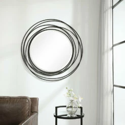 Accessories Uttermost Whirlwind Black Round Mirror