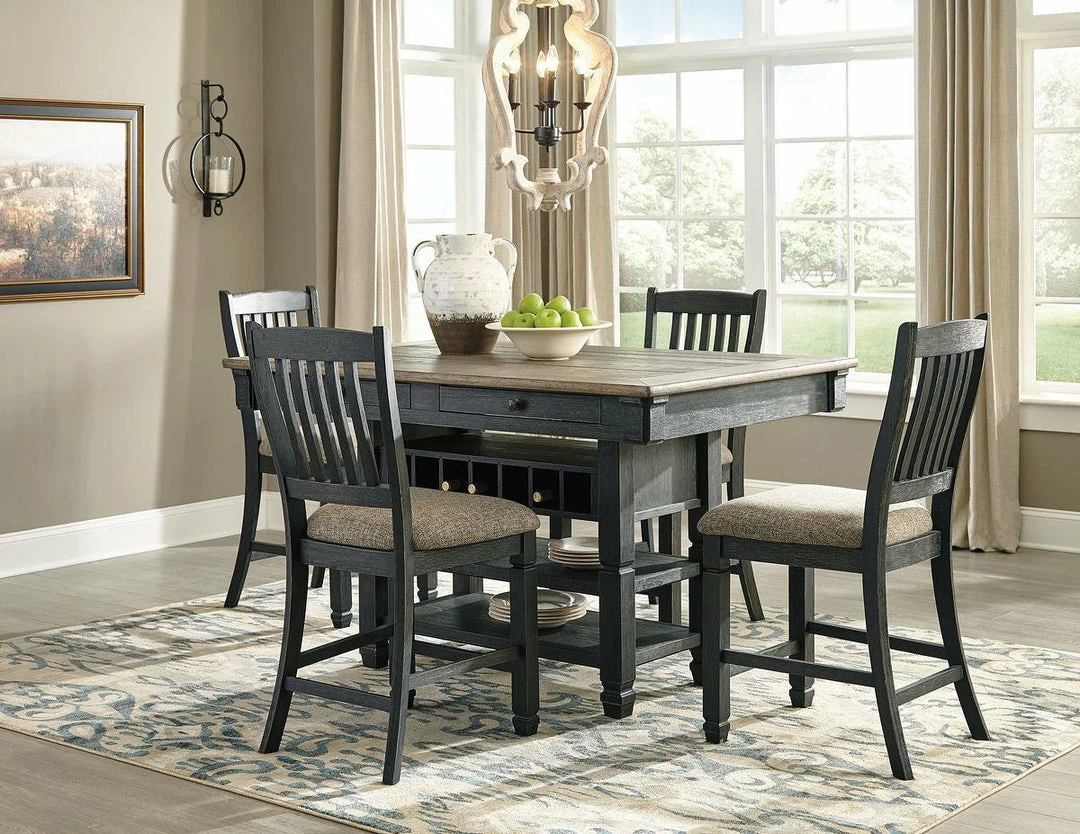 Top 10 🔔 Signature Design By Ashley® Dining Room Sets Tyler Creek - Black/Gray - Rectangular Dining Room Counter Table, 4 Upholstered Barstools 🌟 3 Signature Design By Ashley® Dining Room Sets Tyler Creek - Black/Gray - Rectangular Dining Room Counter Table, 4 Upholstered Barstools