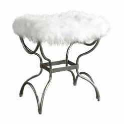 Hot Sale 🎉 Uttermost Channon White Fur Small Bench Benches 🌟 10 Uttermost Channon White Fur Small Bench Benches