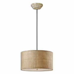 Accessories Uttermost Dafina 3 Light Burlap Drum Pendant