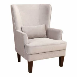 Moe's Home Collection Prince Arm Chair Grey Velvet Chairs