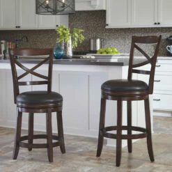 Ashley Furniture Porter - Rustic Ultimate Best In Class UPH Swivel Barstool (2/CN) Stools