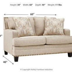 Ashley Furniture Claredon - Pearl Silver - Loveseat Loveseats
