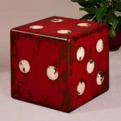 Tables Uttermost Dice Red Accent Table